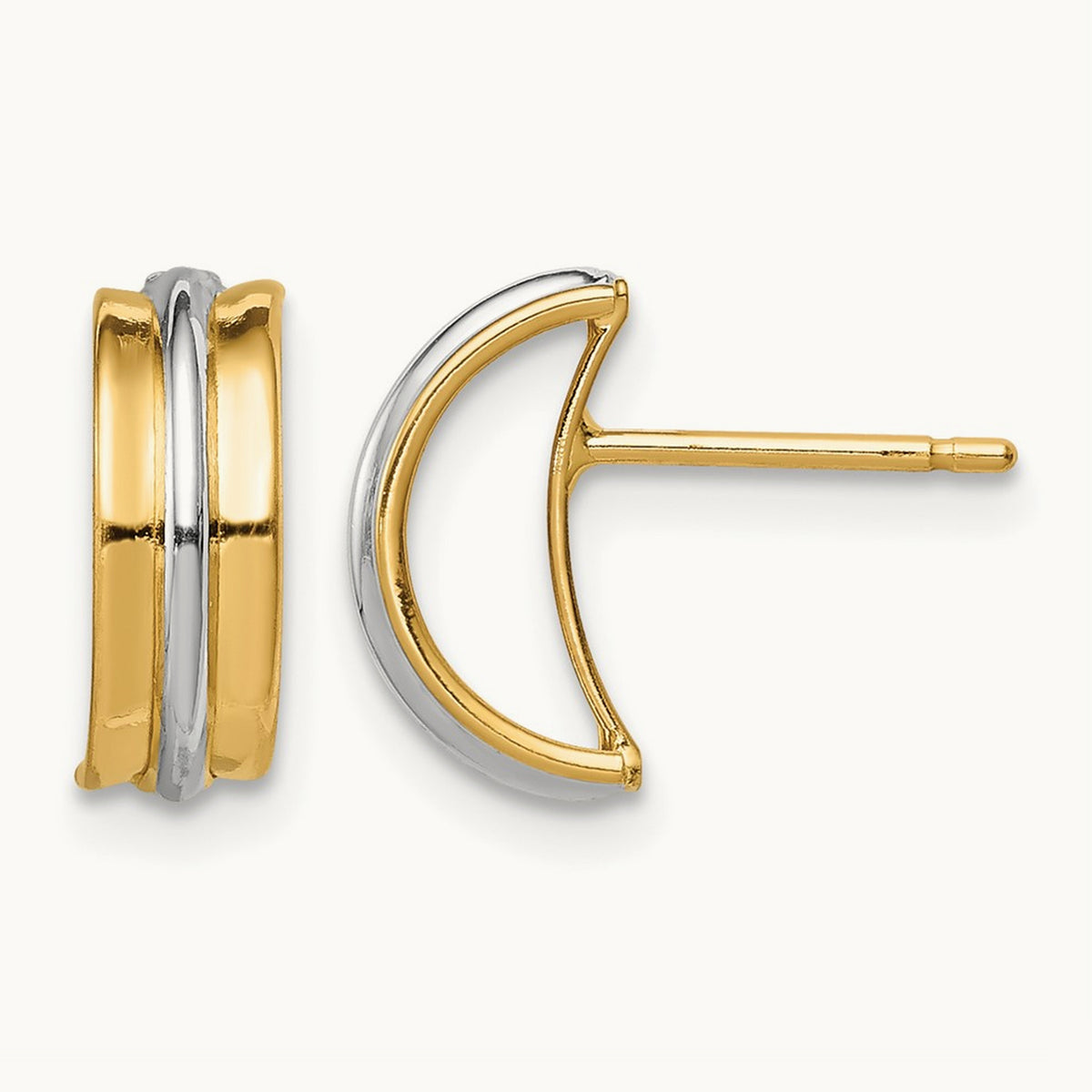 Post Earrings with rhodium — 11mm