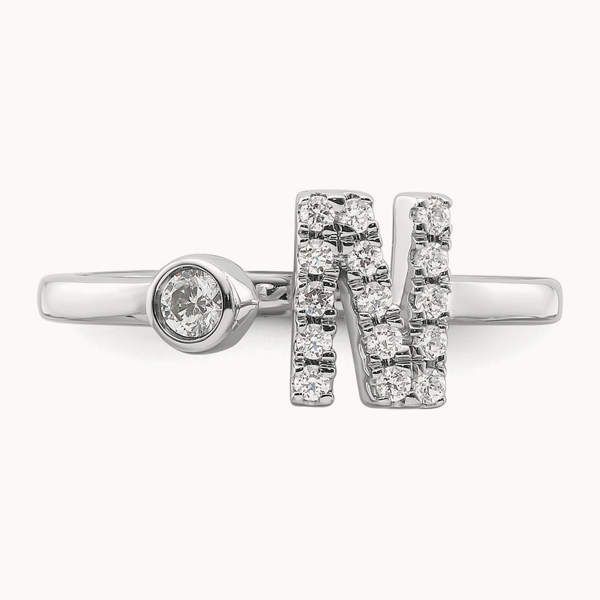 Initial N Adjustable Ring, 0.20 ct tw Lab-Grown Diamond