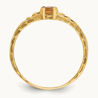 Madi K Citrine Birthstone Baby Ring, 3mm, 14K