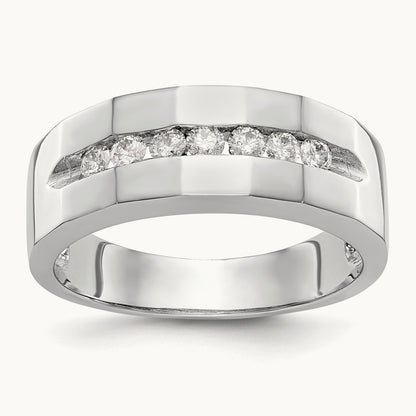 Diamond Men's Band, 14K White Gold