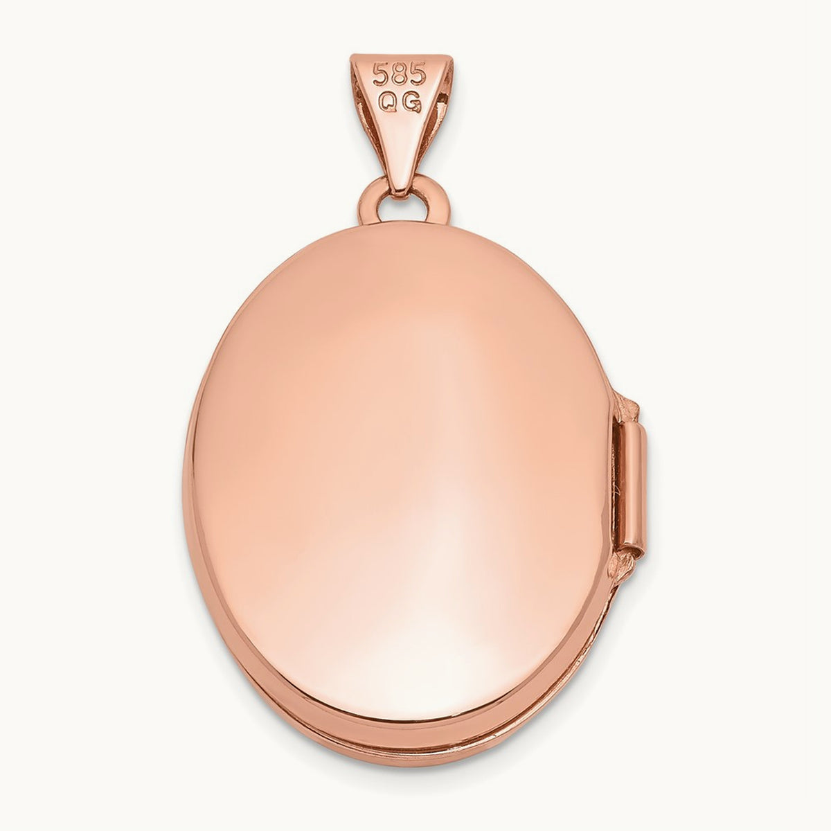 w/Diamond & Black Fabric Vintage Oval Locket, 21mm, 14K Rose Gold