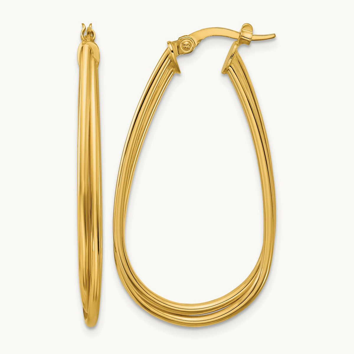 Polished Twist Hoop Earrings — Leslie's — photo set