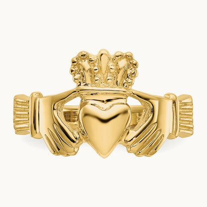 Polished Claddagh Ring, 14K