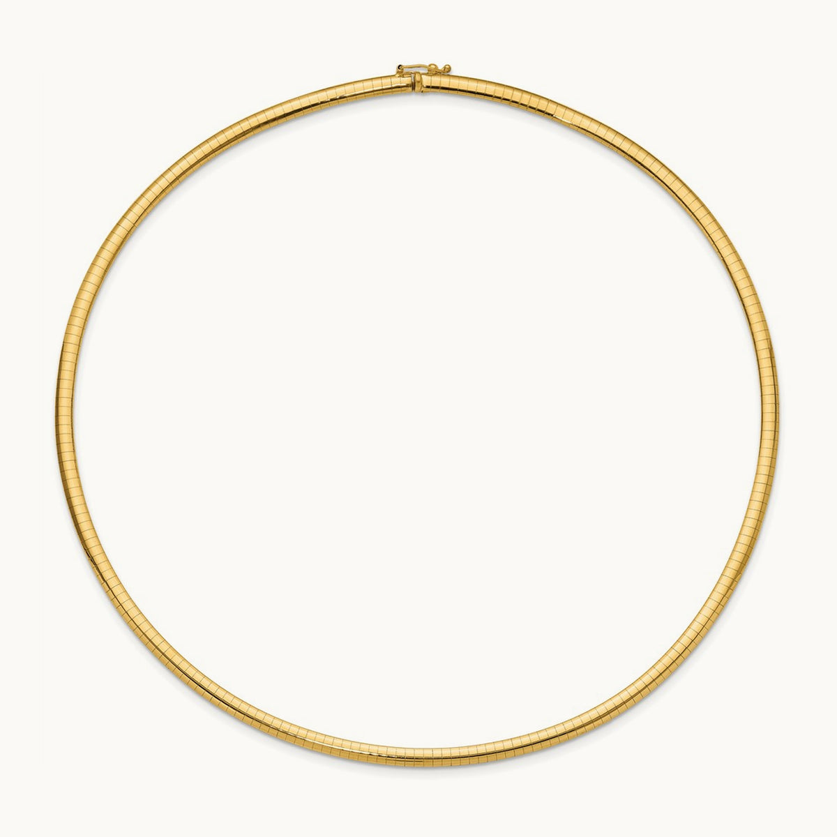 Domed Omega Necklace — 14K Yellow Gold, 18mm, 4mm