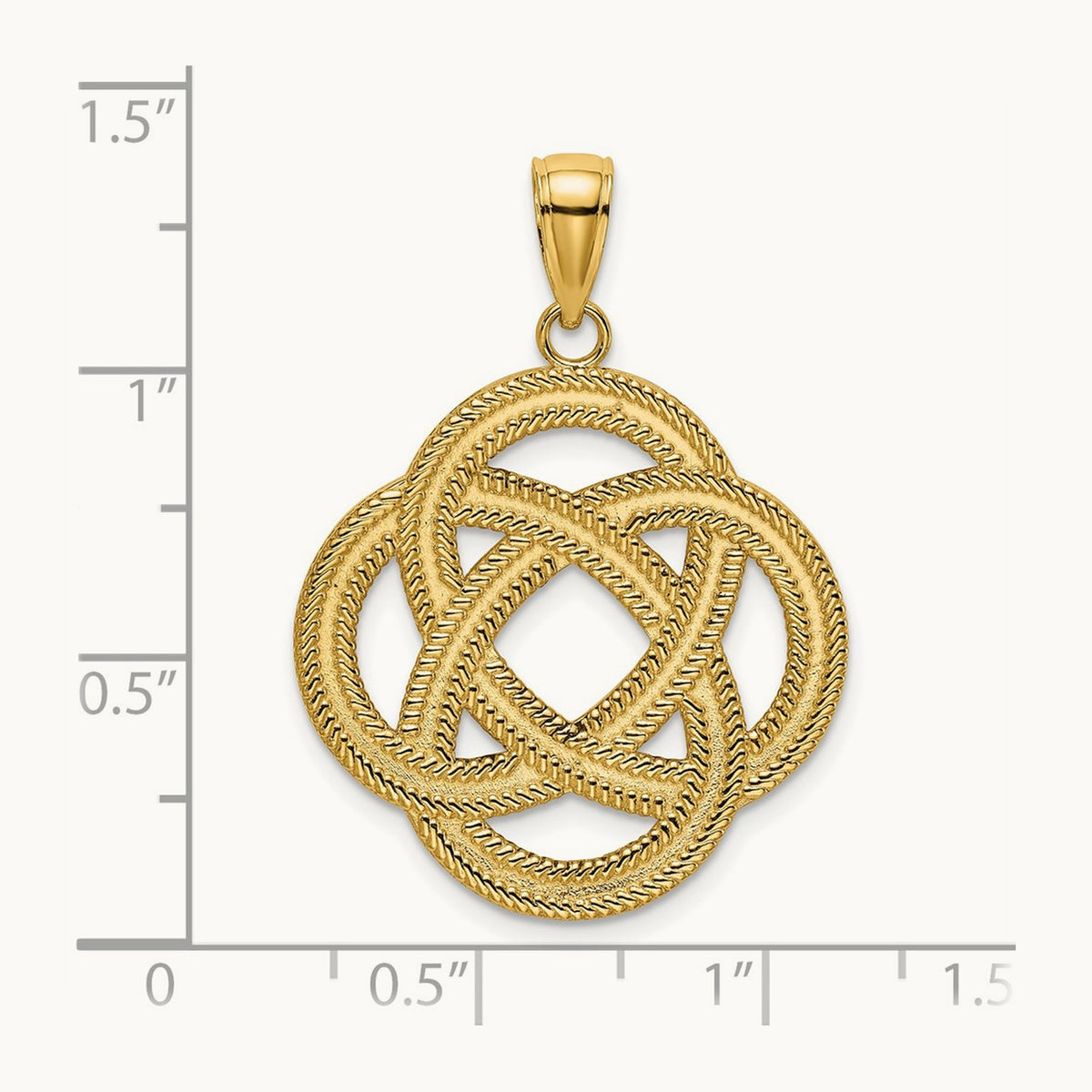 Large Celtic Eternity Knot Circle Charm, 14K