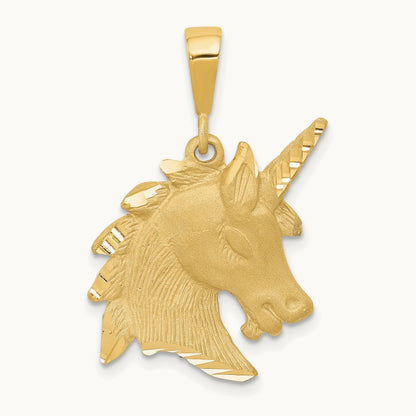Unicorn Head Charm, 14K