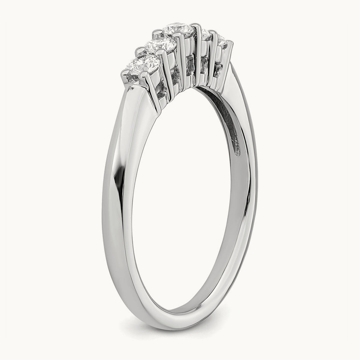 5-Stone Diamond Band, 14K White Gold