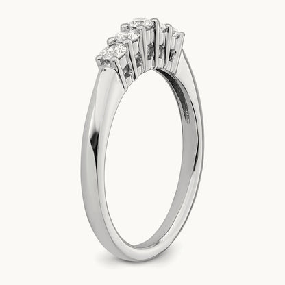 5-Stone Diamond Band, 14K White Gold