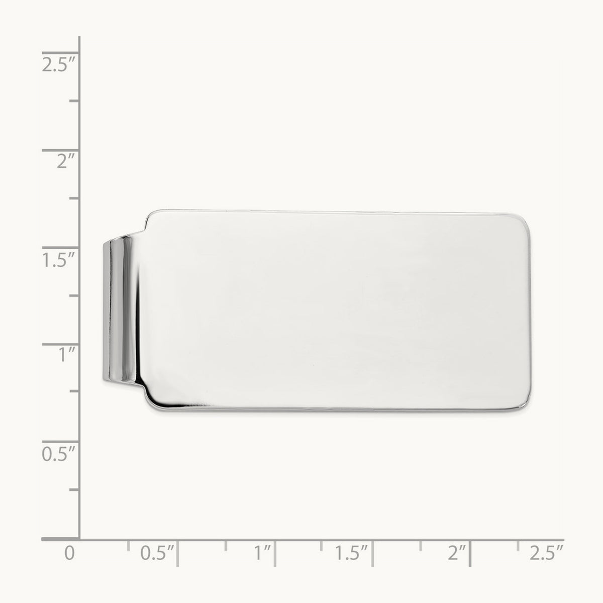 Men's Money Clip, 14K White Gold