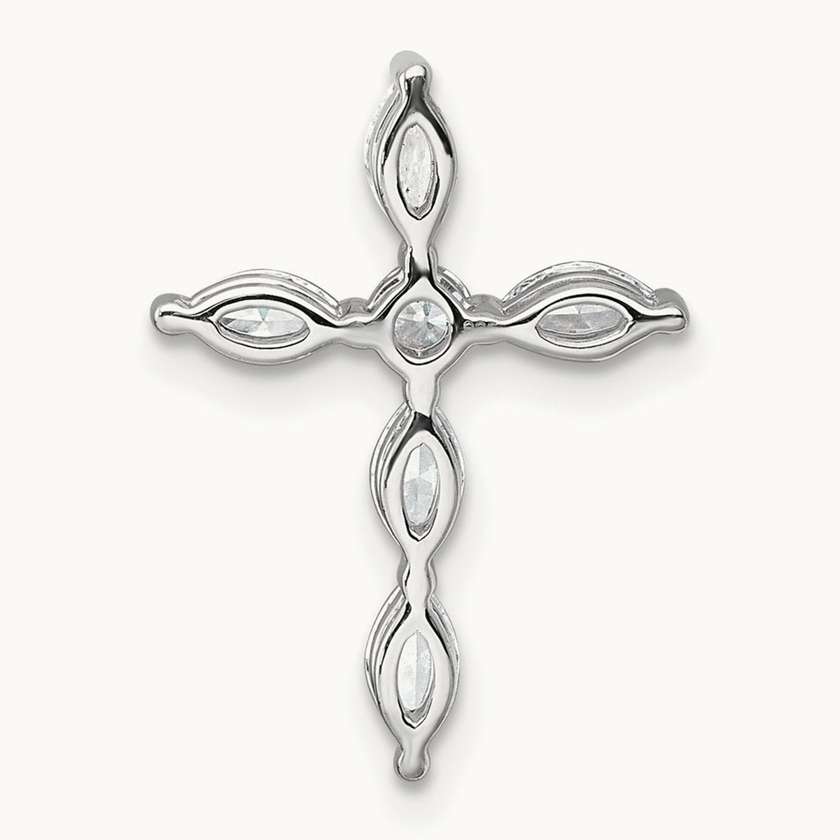 Cross Chain Slide Pendant, 0.50 ct tw Lab-Grown Diamond — 14K White Gold