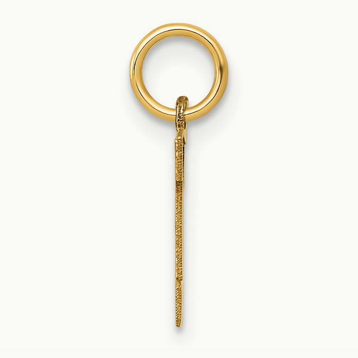 Small Block Initial Charm — 14K Yellow Gold, M
