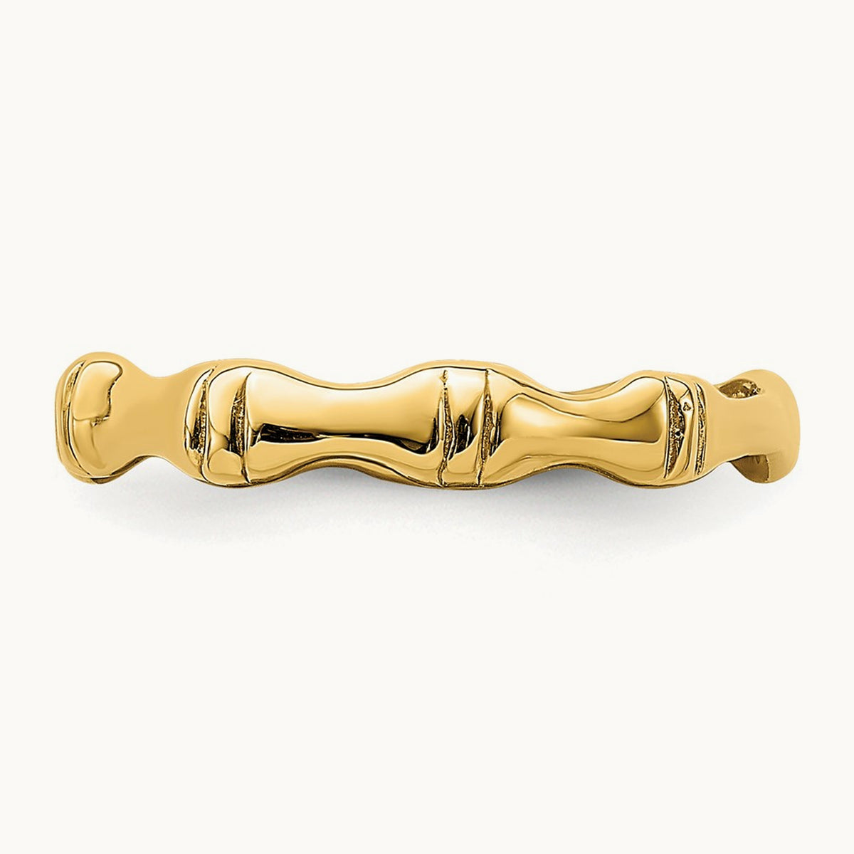Polished Bamboo Band, 14K
