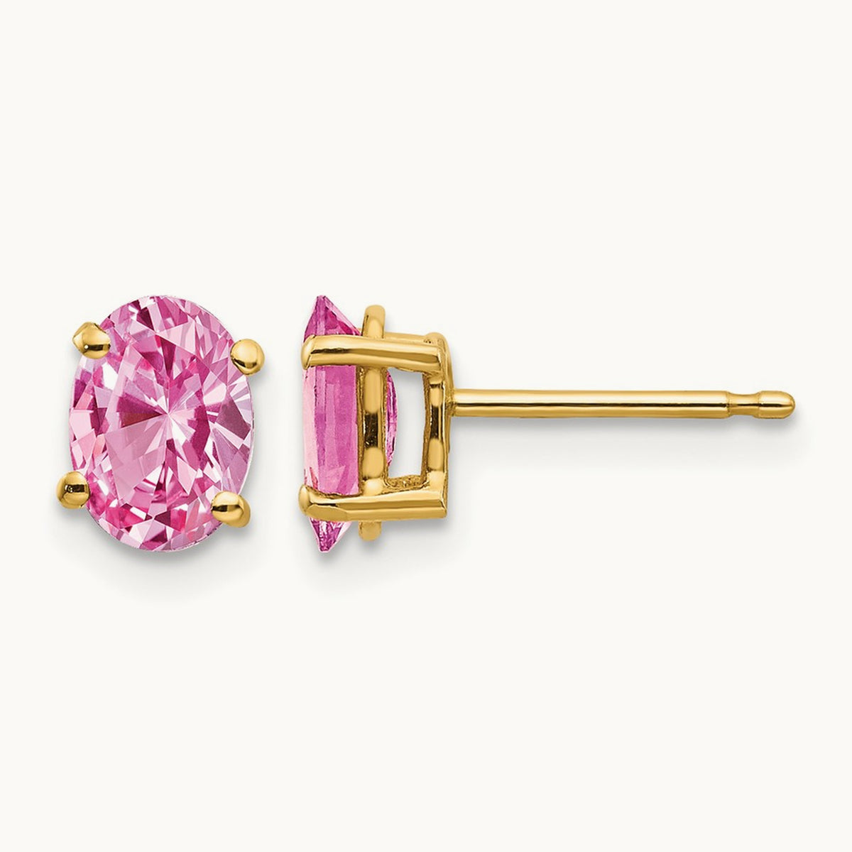 Sapphire Earrings, 14K Pink