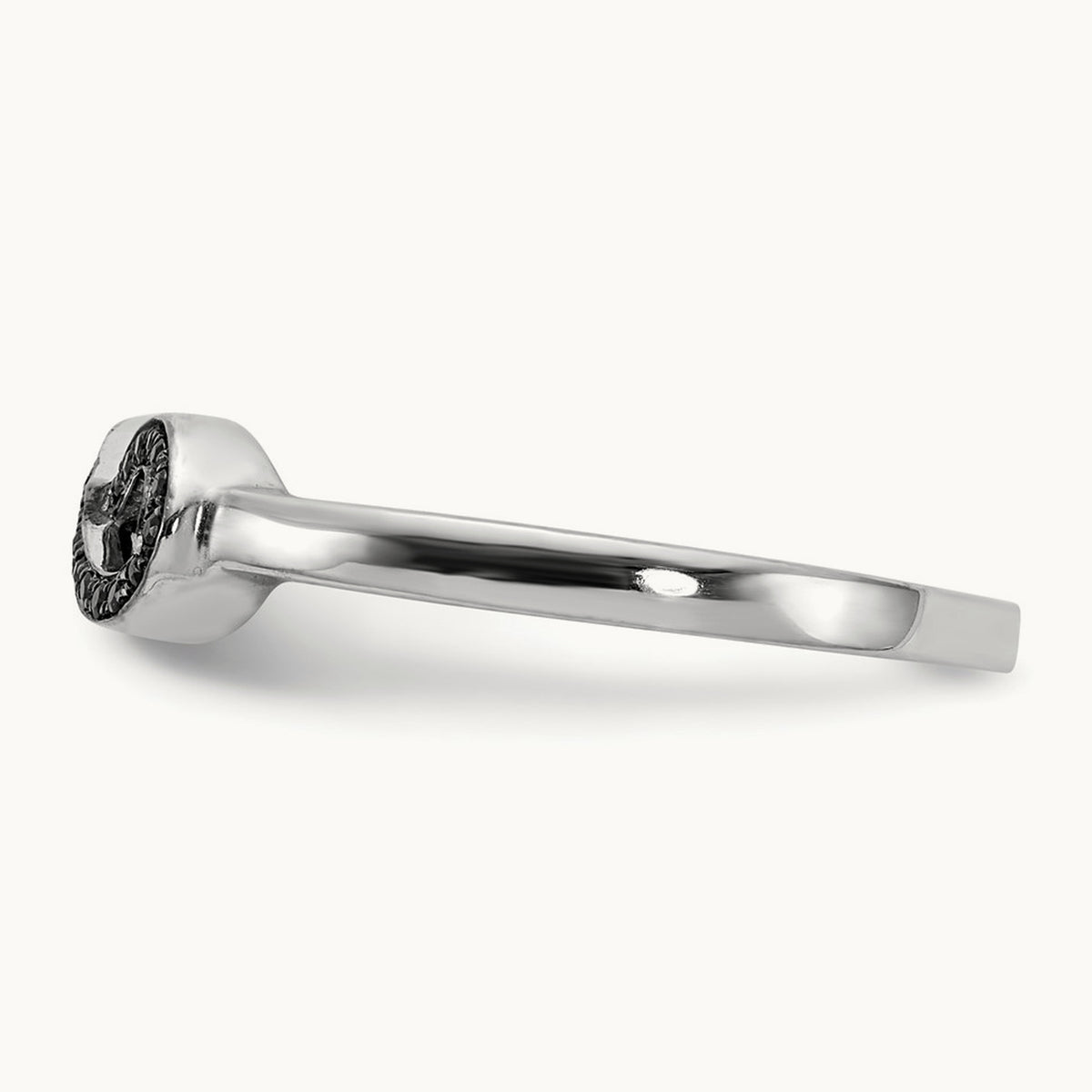 Black Diamond Infinity Ring, 14K White Gold