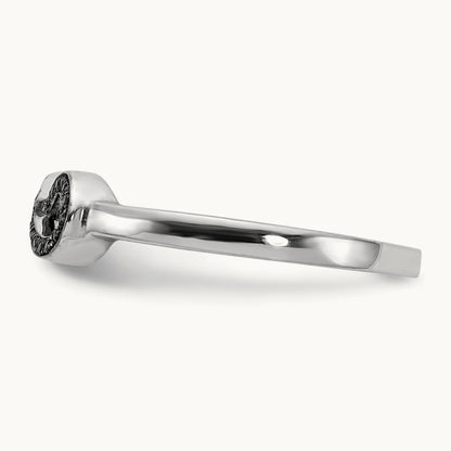 Black Diamond Infinity Ring, 14K White Gold