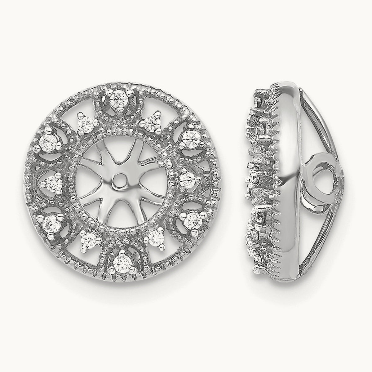 Fancy Diamond Earring Jackets — 14K White Gold