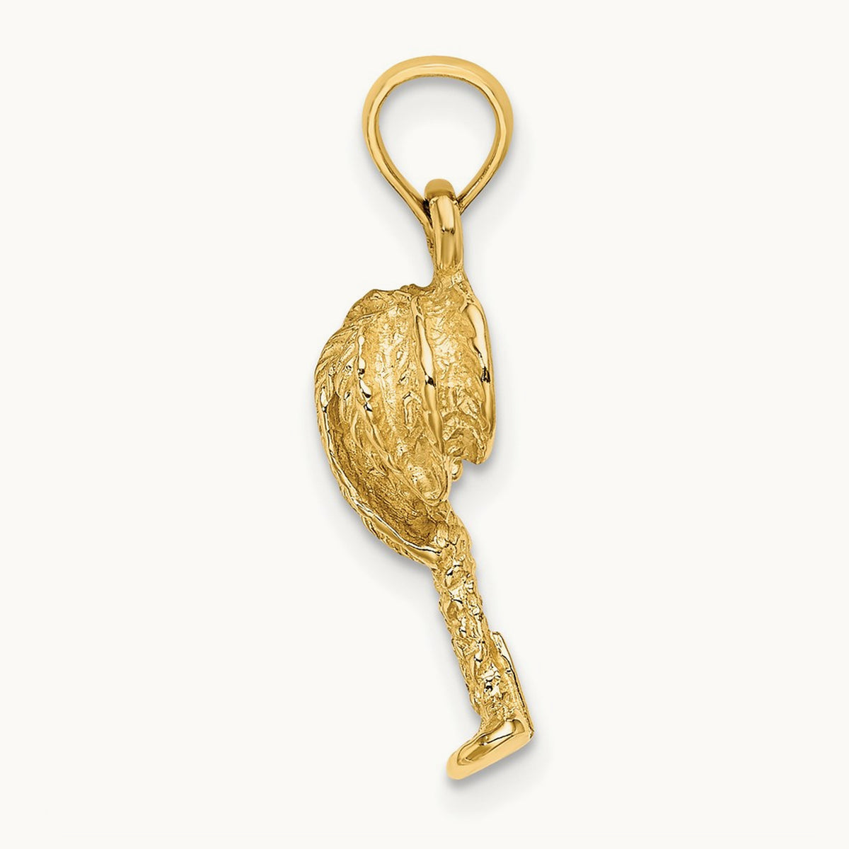 2-D Textured Palm Tree Charm, 14K