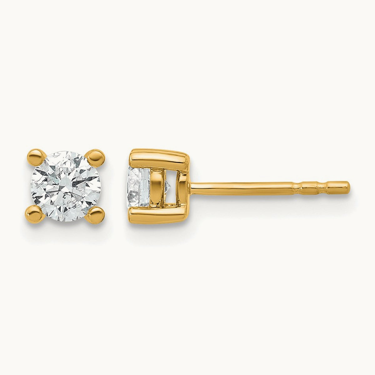 Round Heavyweight Stud Earrings, 0.10-7.00 ct tw Lab-Grown Diamond — 5/8 ct, 14K Yellow Gold