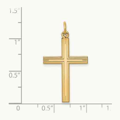Laser Designed Cross Pendant, 14K