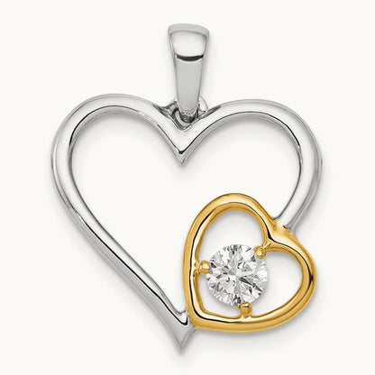 1/5ct. Diamond Double Heart Pendant — photo set