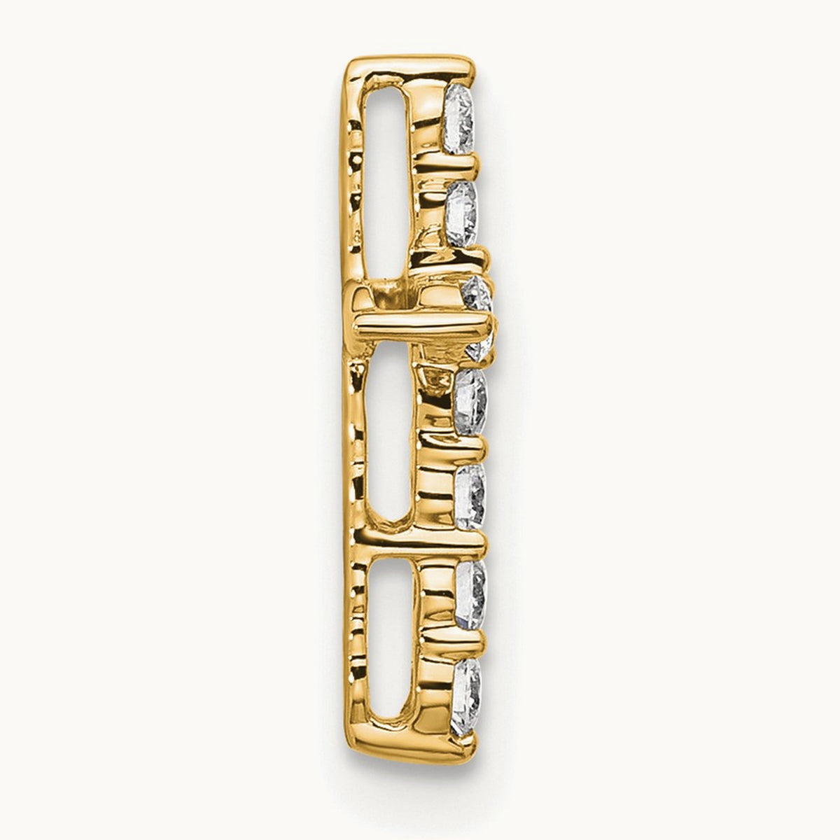 Cross Chain Slide Pendant, 0.20 ct tw Lab-Grown Diamond — 14K Yellow Gold