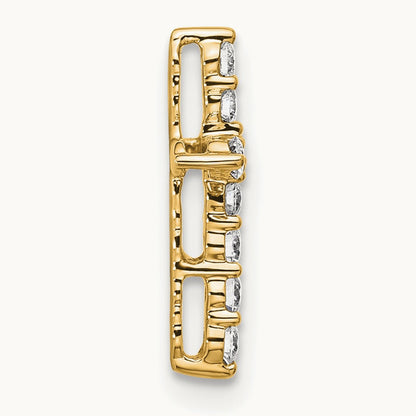 Cross Chain Slide Pendant, 0.20 ct tw Lab-Grown Diamond — 14K Yellow Gold