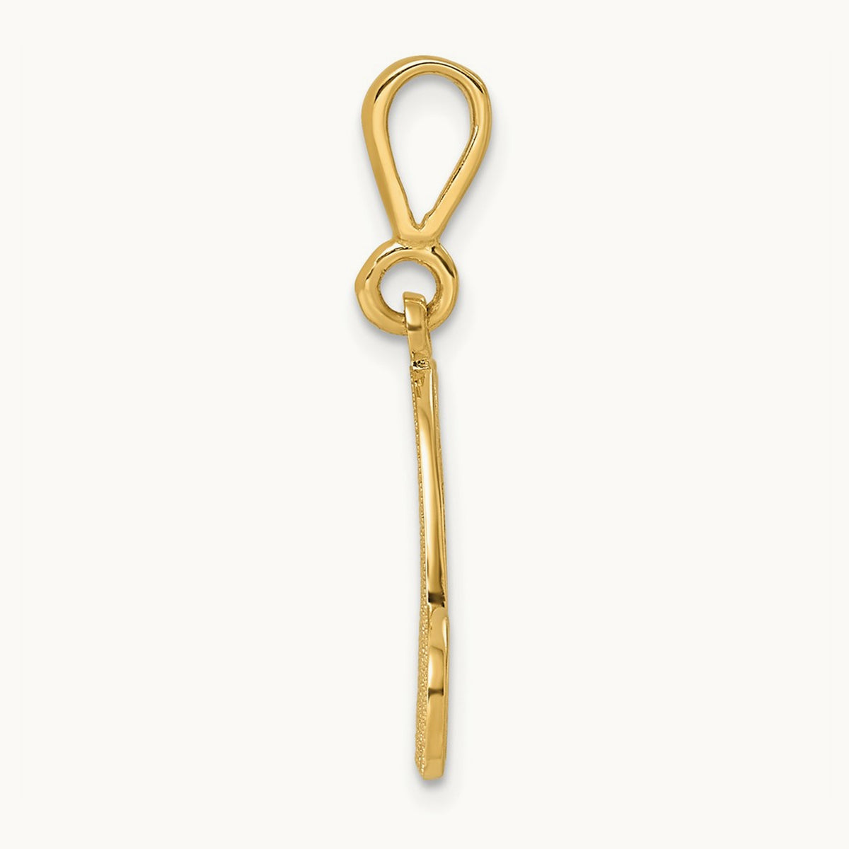 Polished Script Filigree Initial Pendant — M
