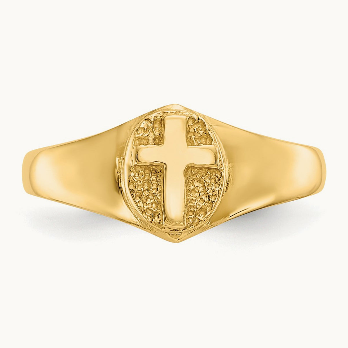 Childs Polished Cross Ring, 14K