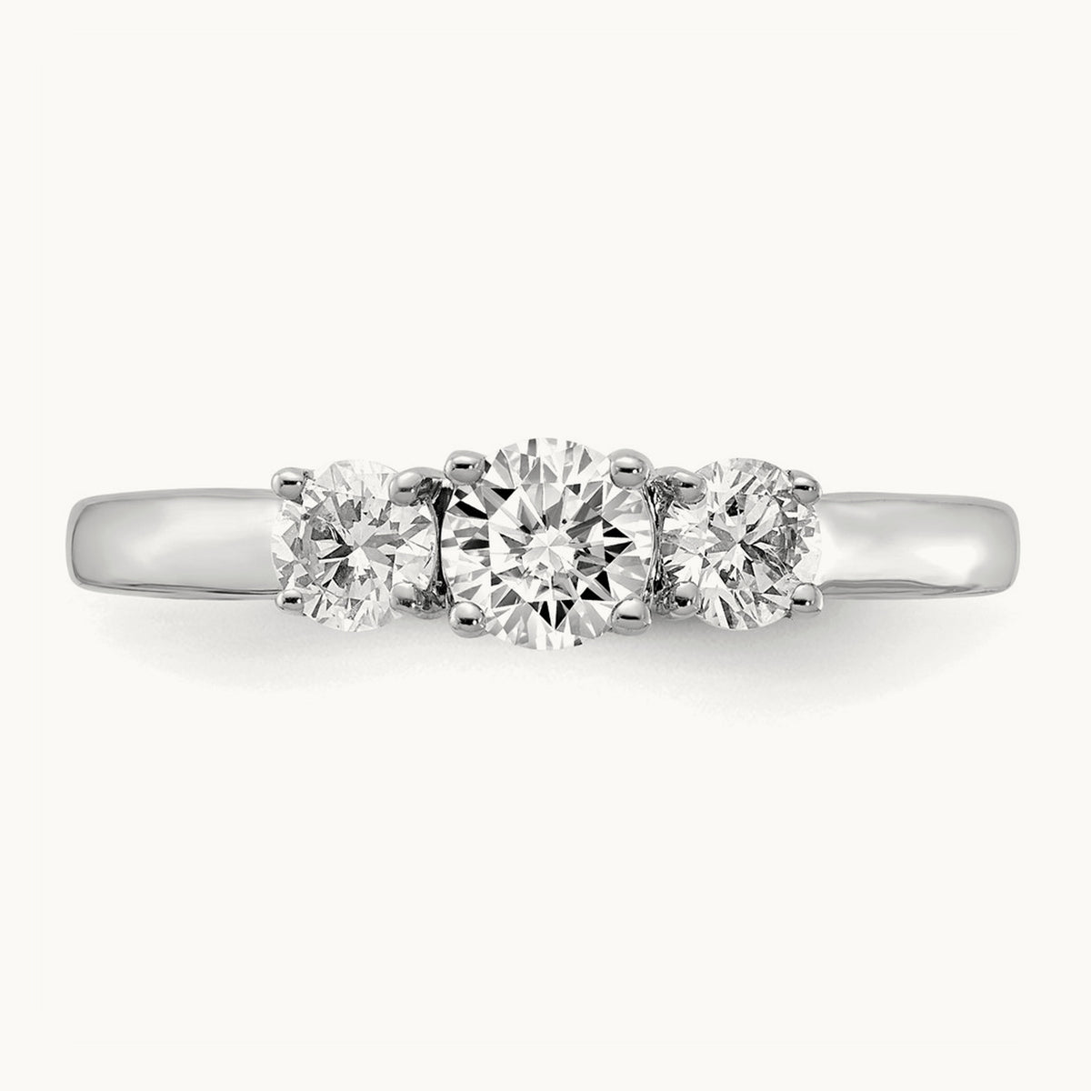 3 Stone Engagement Ring, 0.75-1.50 ct tw Lab-Grown Diamond — 3/4 ct, 14K White Gold