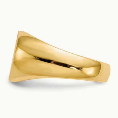 12.5x9. Closed Back Signet Ring, 5mm, 14K