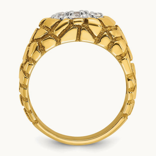 Textured Cluster Nugget Ring, 1.00 ct tw Lab-Grown Diamond