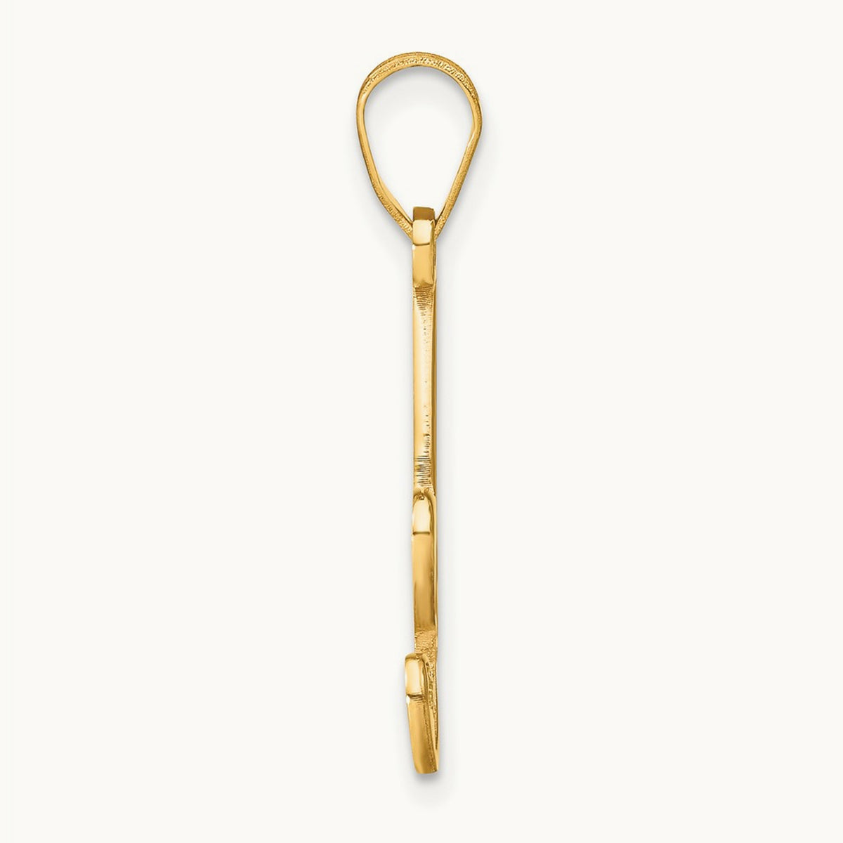Script Initial Pendant with Diamond, 14K Yellow Gold