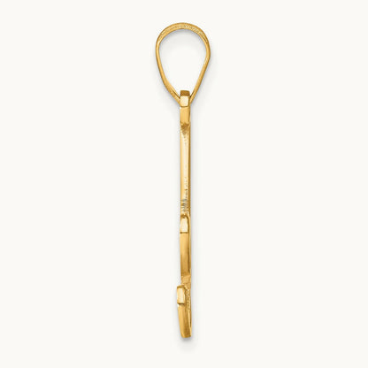Script Initial Pendant with Diamond, 14K Yellow Gold