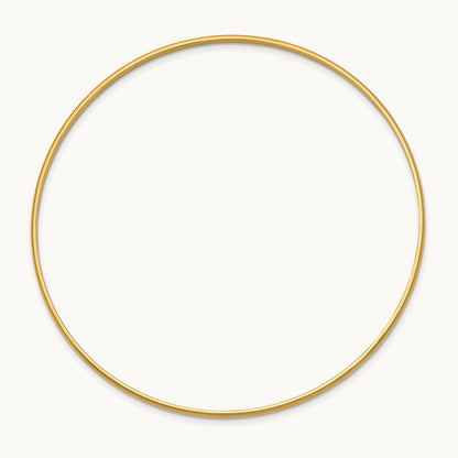Solid Polished Half-Round Slip-On Bangle — 14K Yellow Gold, 2mm