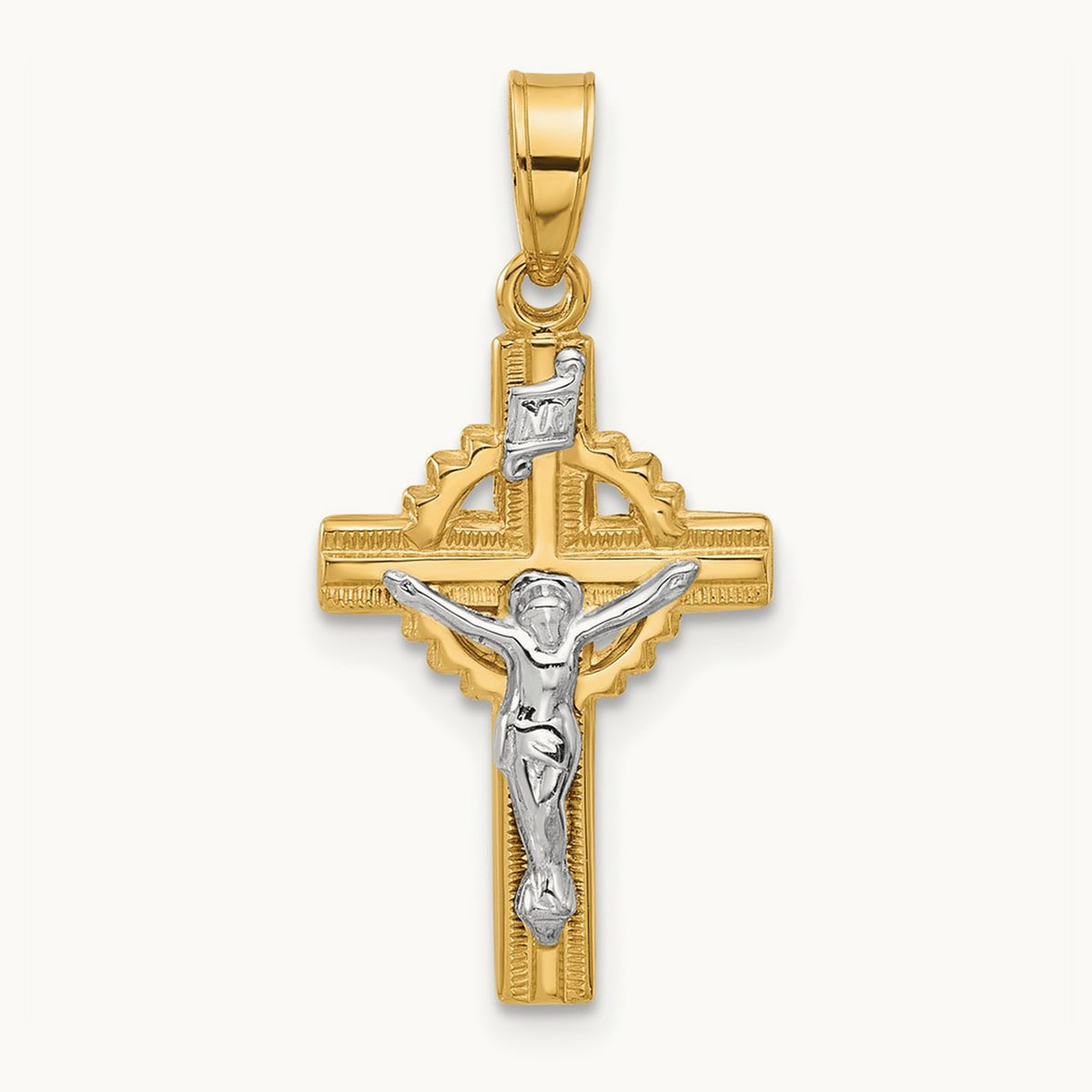 Hollow INRI Crucifix Pendent — 24.9mm