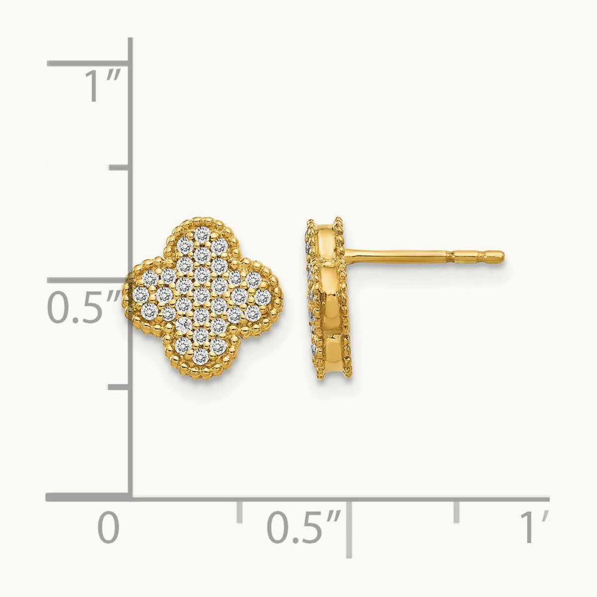 Quatrefoil Post Earrings, 0.25 ct tw Lab-Grown Diamond
