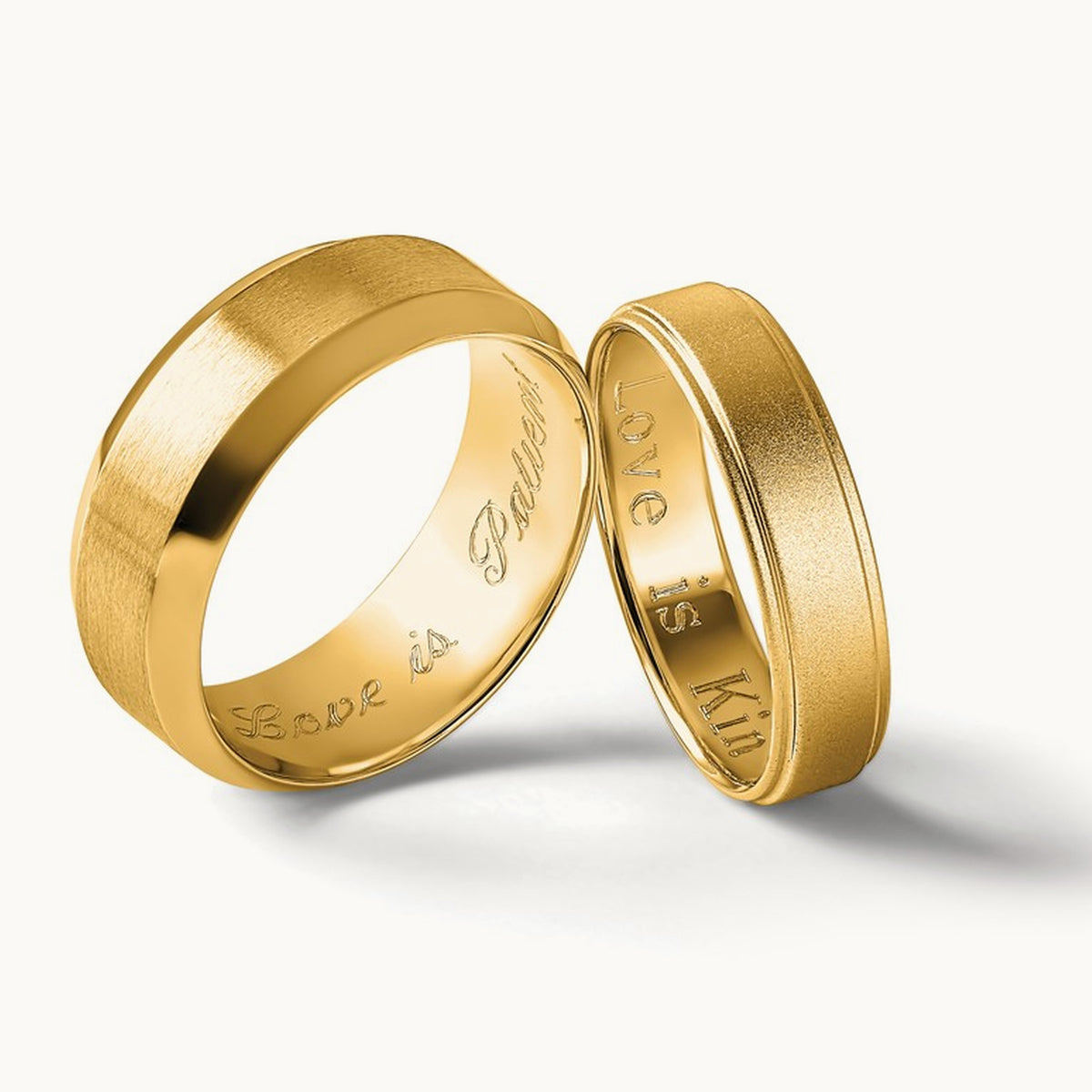 Bevel Edge Comfort Fit Band — 14K Yellow Gold, 8mm