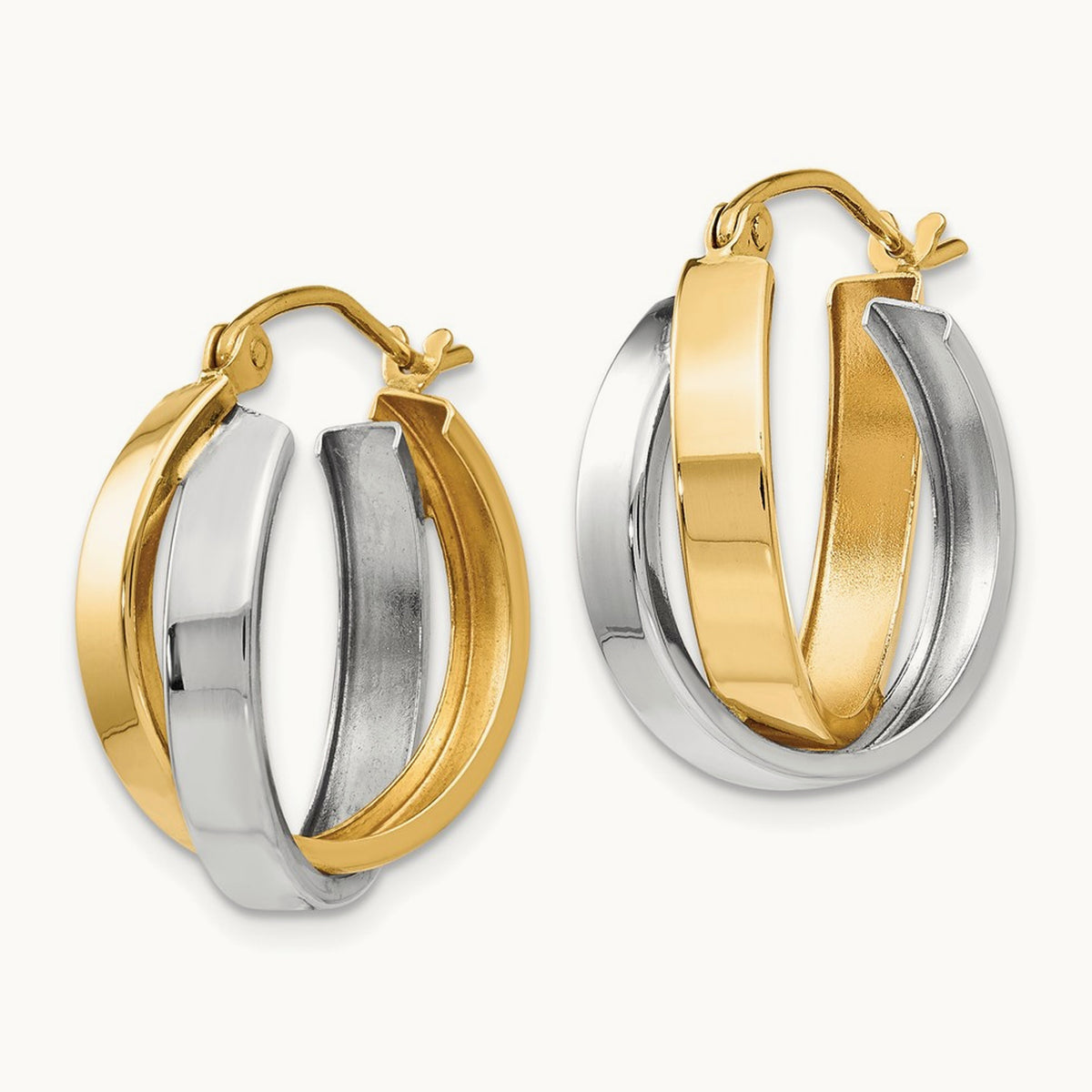 Polished Double Hoop Earrings — 17.5mm