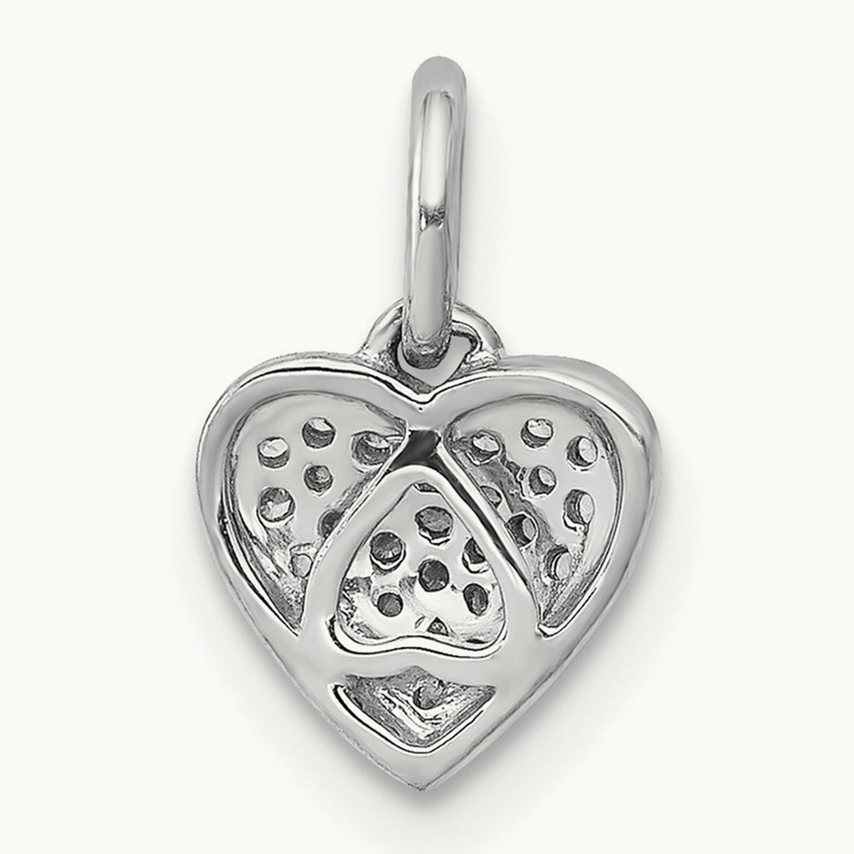 Diamond Heart Pendant — 14K White Gold, 12.45mm