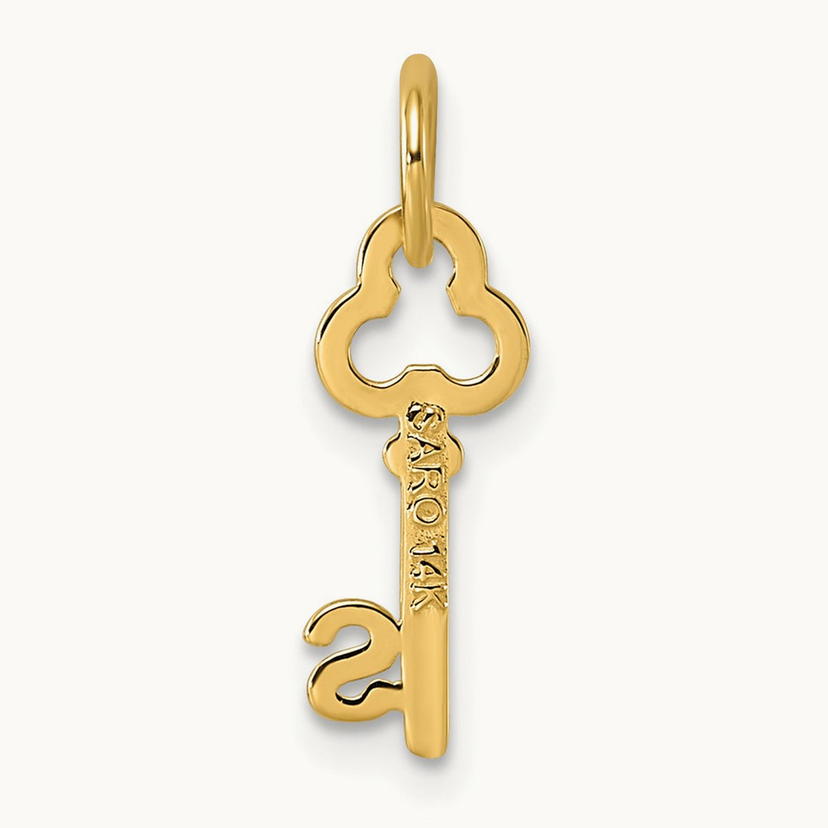 Key Initial Charm — 14K Yellow Gold, S