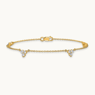 Diamond Multi Station 7 inch Bracelet, 14K