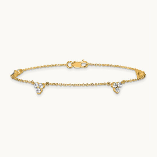 Diamond Multi Station 7 inch Bracelet, 14K