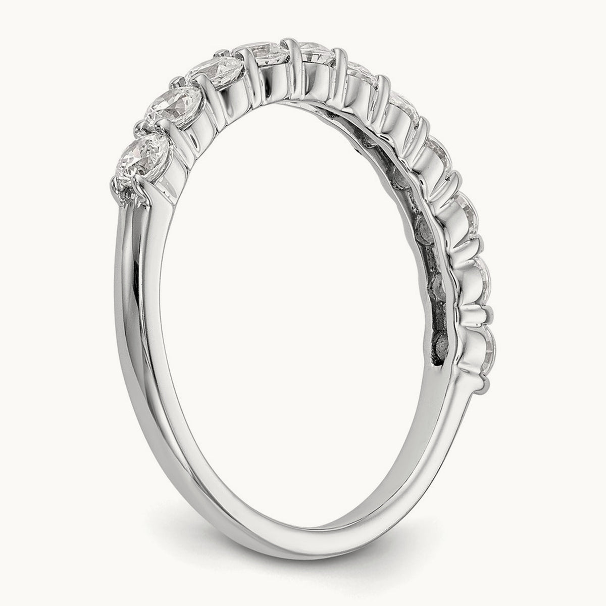 11-Stone Diamond Band, 14K White Gold