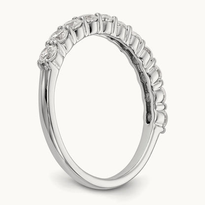 11-Stone Diamond Band, 14K White Gold