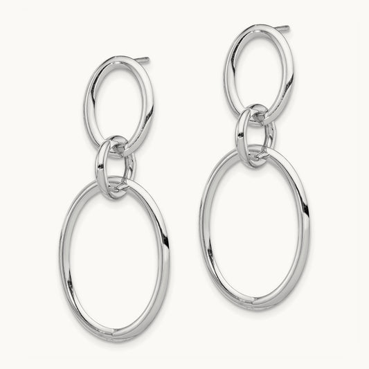 Hoop Earrings, 14K White Gold