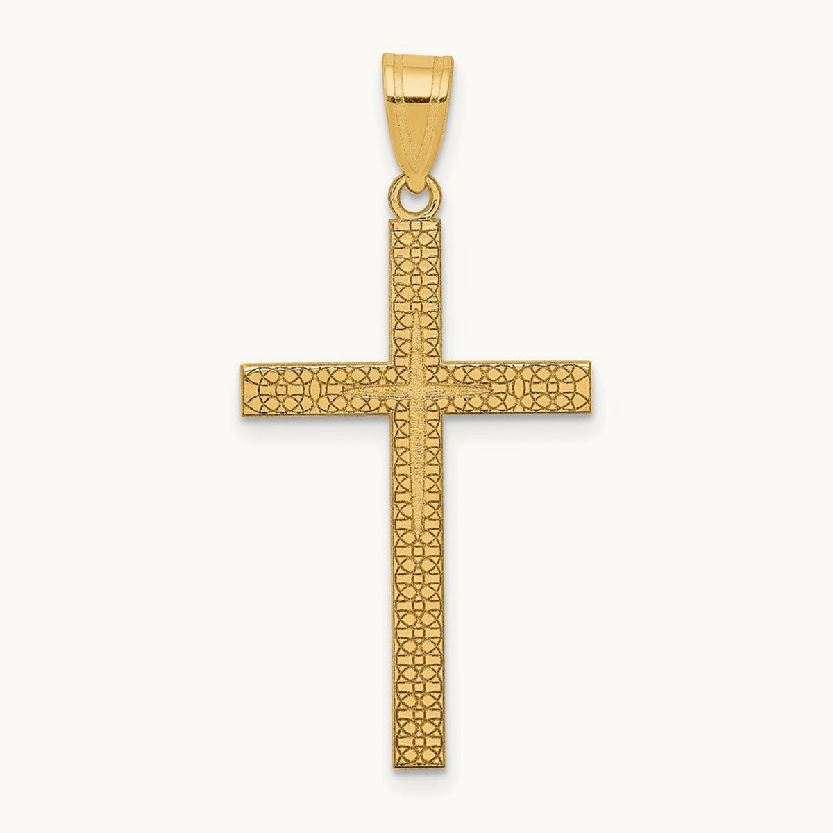 Diamond-cut Latin Cross Pendant — 34mm