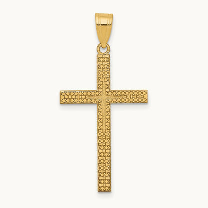 Diamond-cut Latin Cross Pendant — 34mm