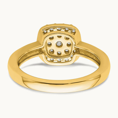 Square Halo Ring, 0.25 ct tw Lab-Grown Diamond — 14K Yellow Gold