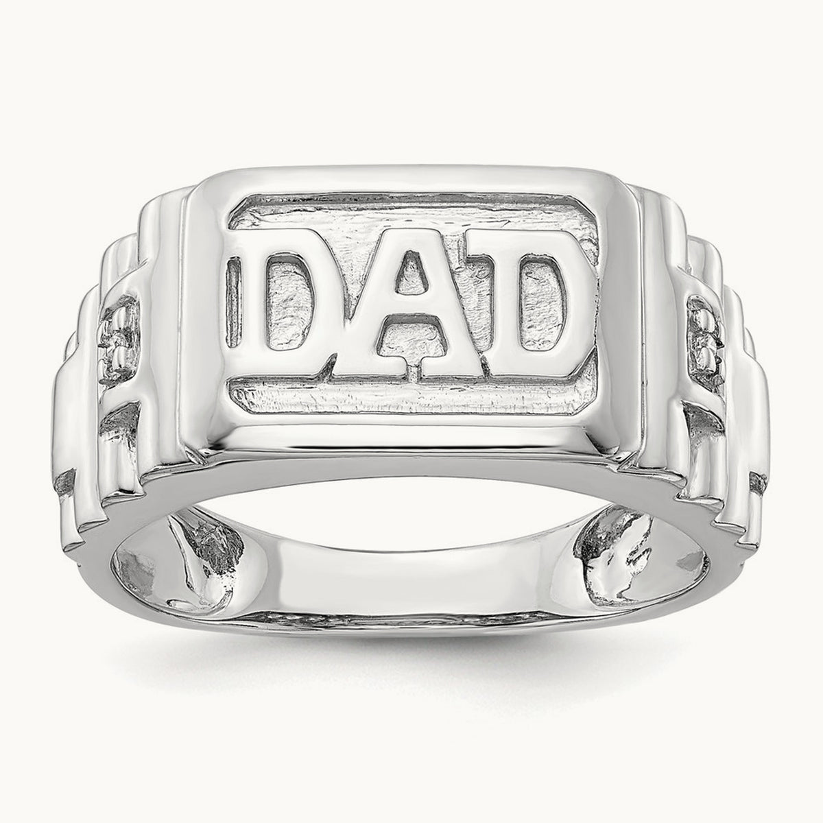 Diamond men's Ring, 14K Gold — 14K White Gold, 10
