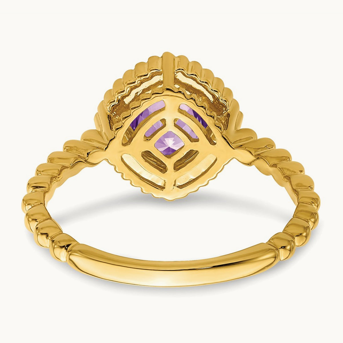 Cushion Amethyst Ring, 14K